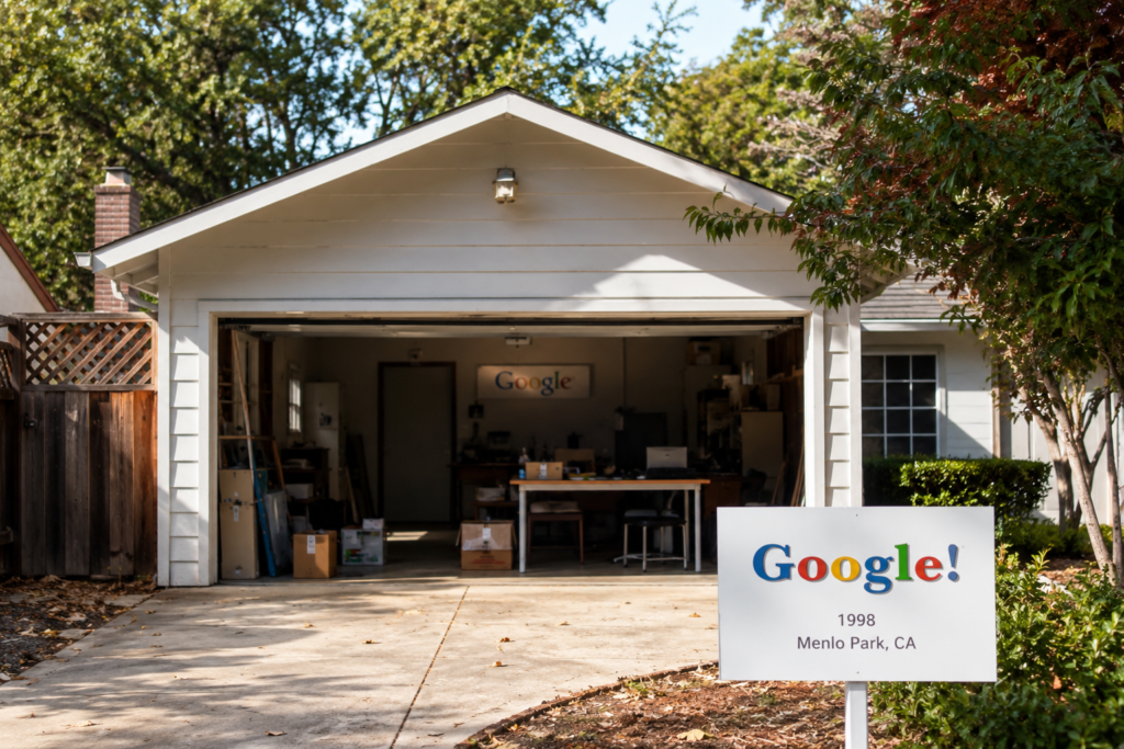 The garage in Menlo Park, California, that served as Google's first office when it was founded in 1998